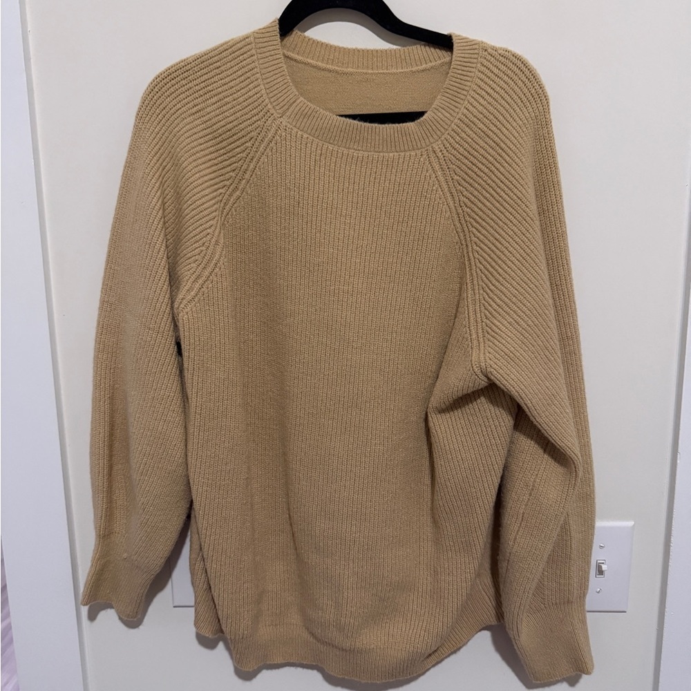 Amazon Essentials Women's Tan Crew Neck Sweater